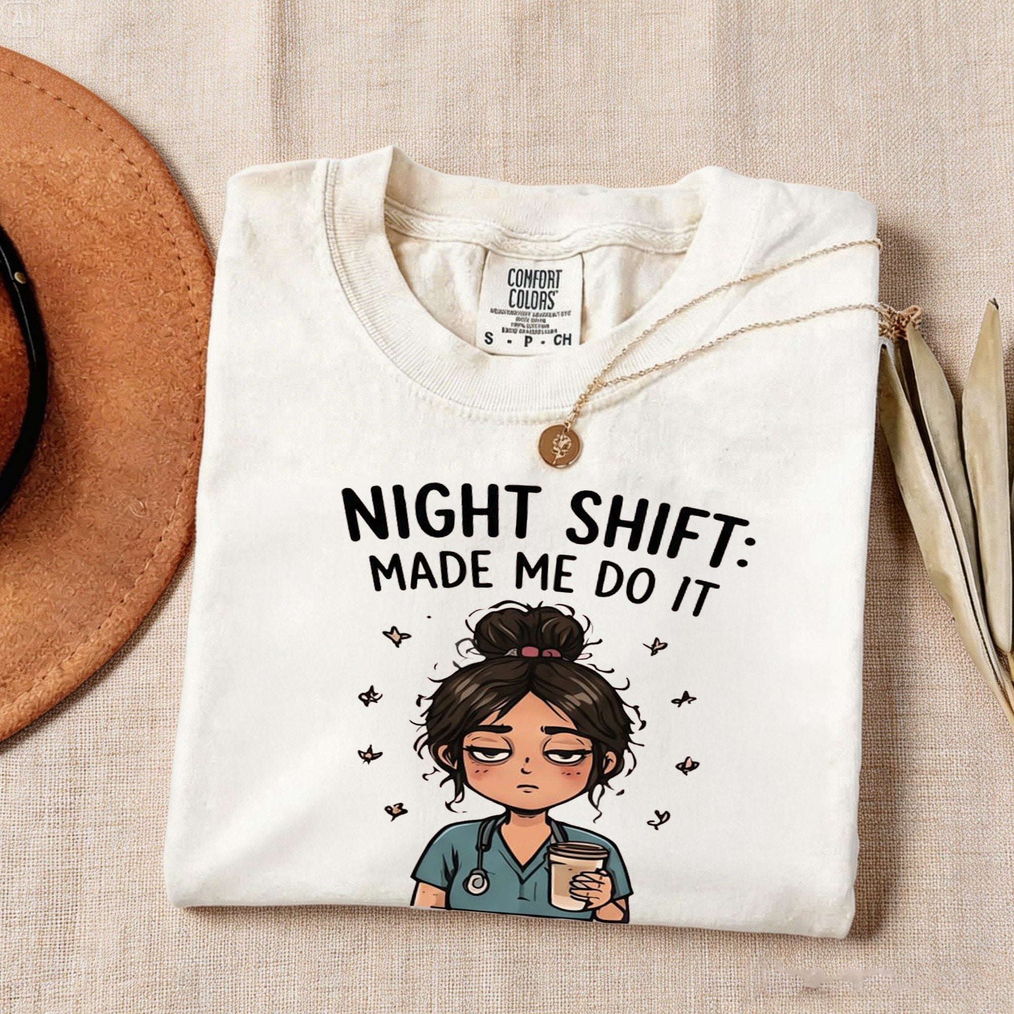Night Shift Made Me Do It Nurse Shirt, Funny Nurse Tee, RN Humor Shirt, Tired Nurse Gift, Nursing Student Gift, Nurse Life Tee