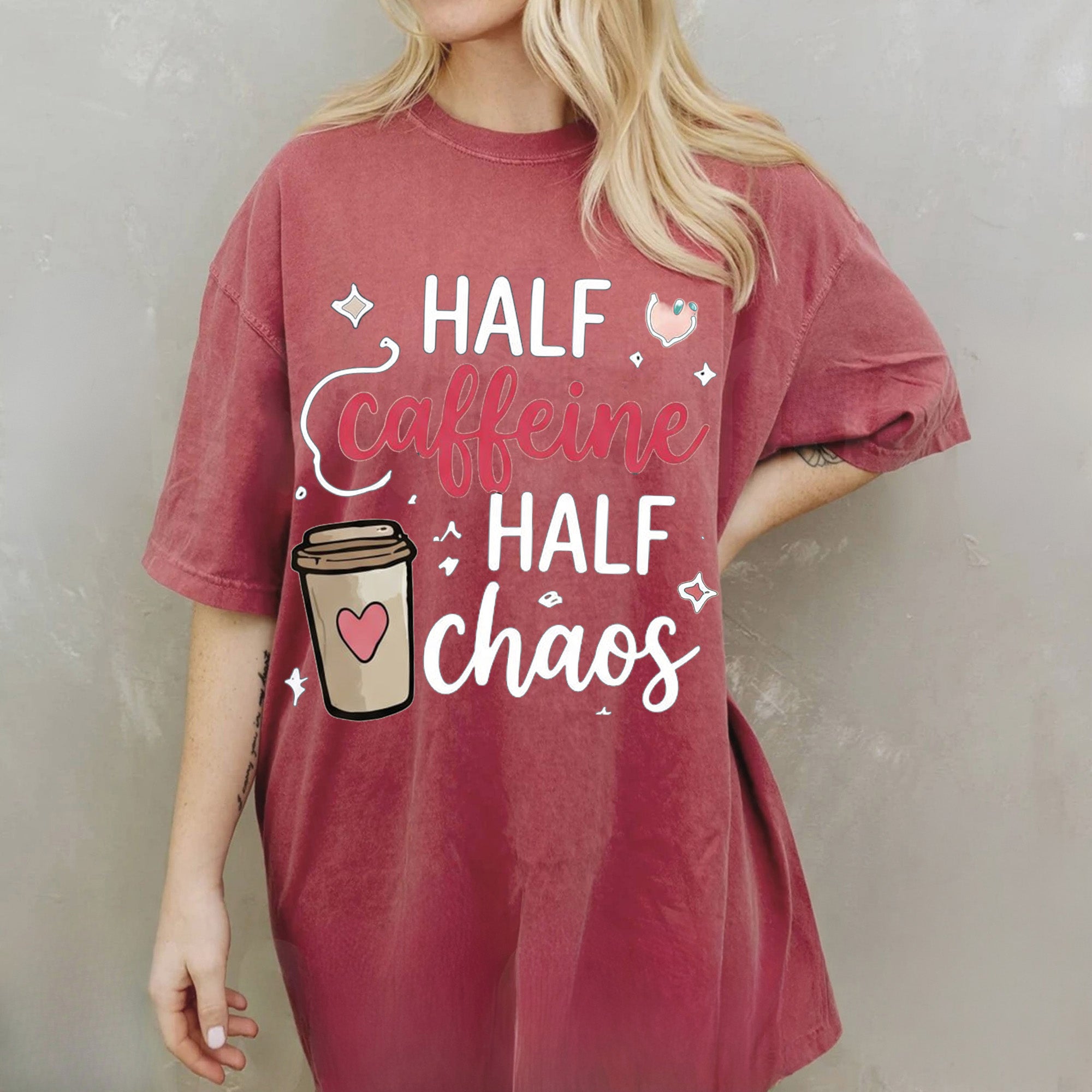 Half Caffeine Half Chaos Nurse Shirt, Funny Nurse Tee, RN Coffee Lover Shirt, Nurse Life Shirt, Nursing Student Gift, Cute Nurse Gift