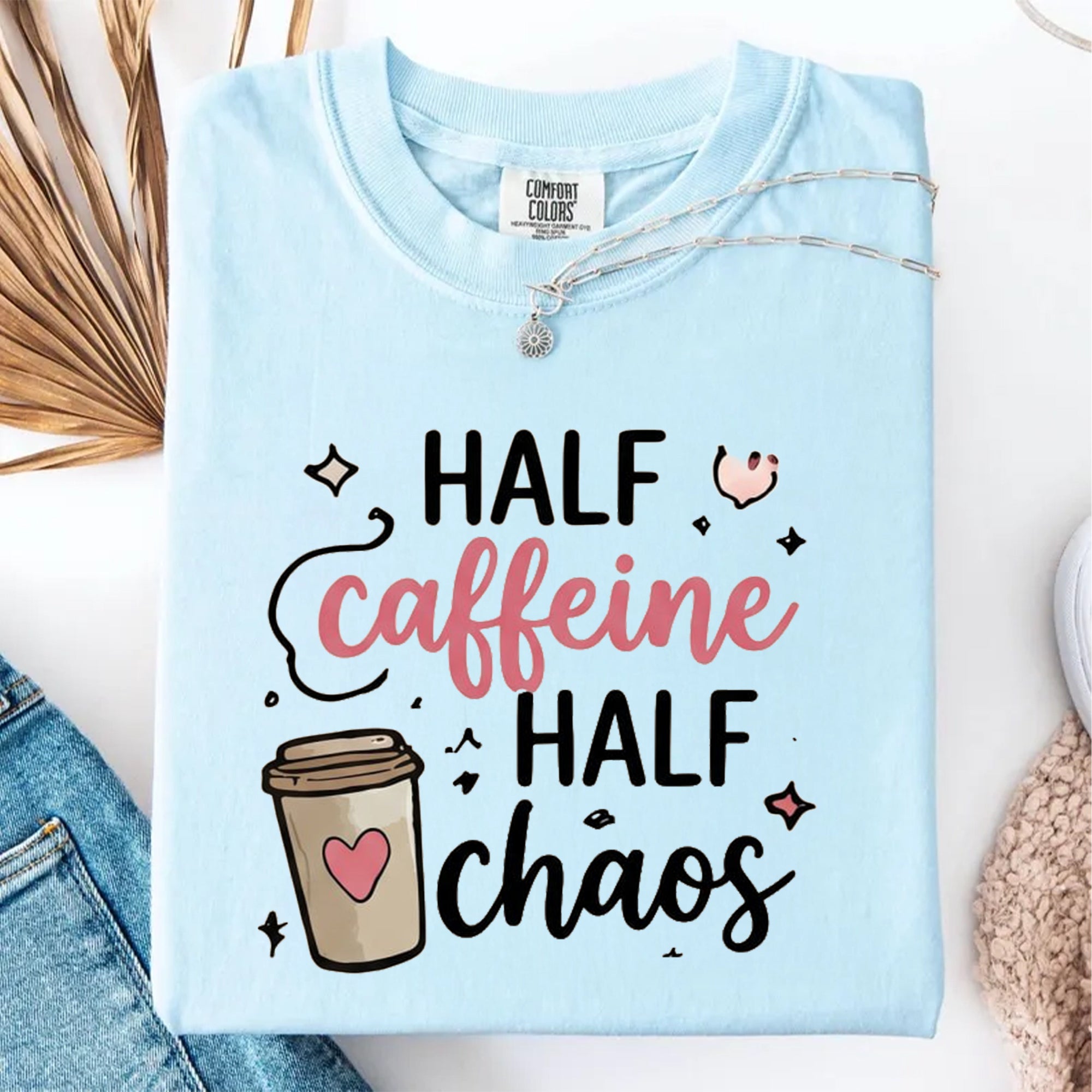 Half Caffeine Half Chaos Nurse Shirt, Funny Nurse Tee, RN Coffee Lover Shirt, Nurse Life Shirt, Nursing Student Gift, Cute Nurse Gift