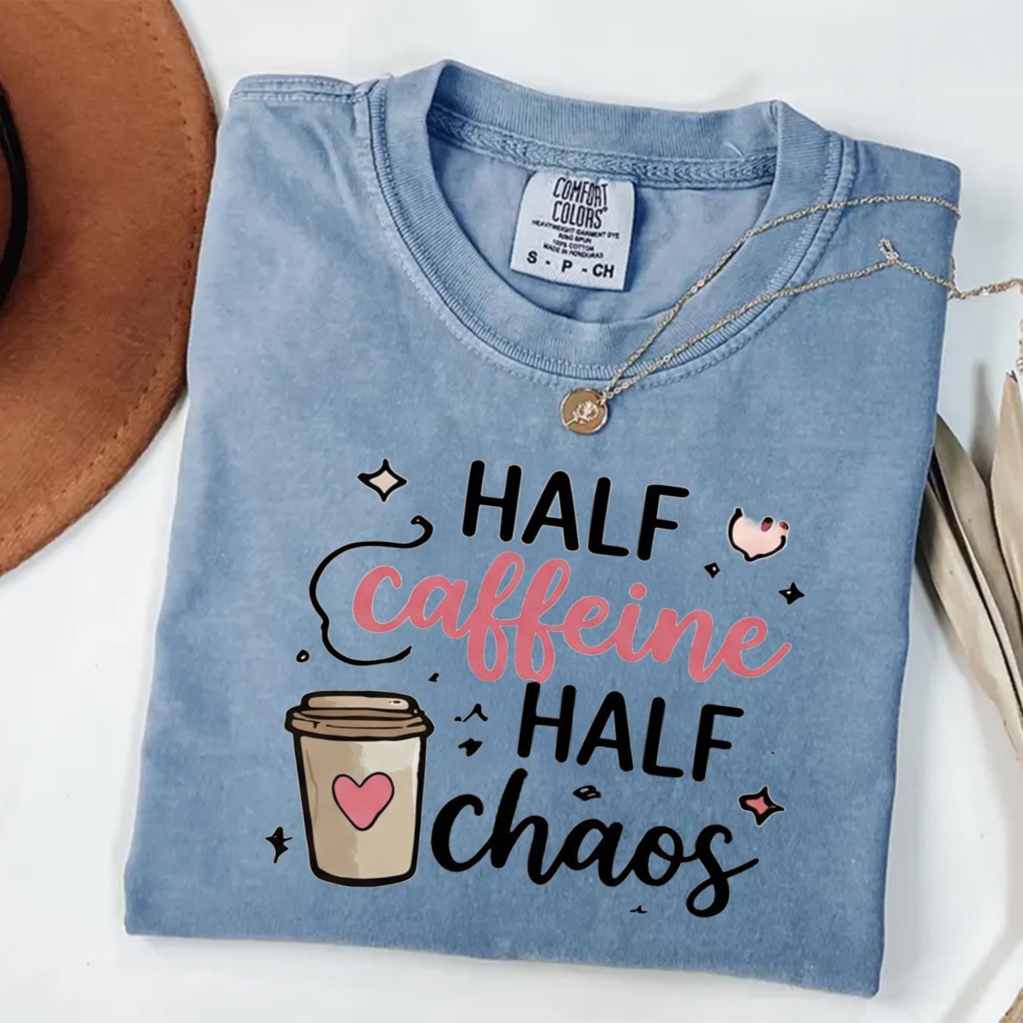 Half Caffeine Half Chaos Nurse Shirt, Funny Nurse Tee, RN Coffee Lover Shirt, Nurse Life Shirt, Nursing Student Gift, Cute Nurse Gift