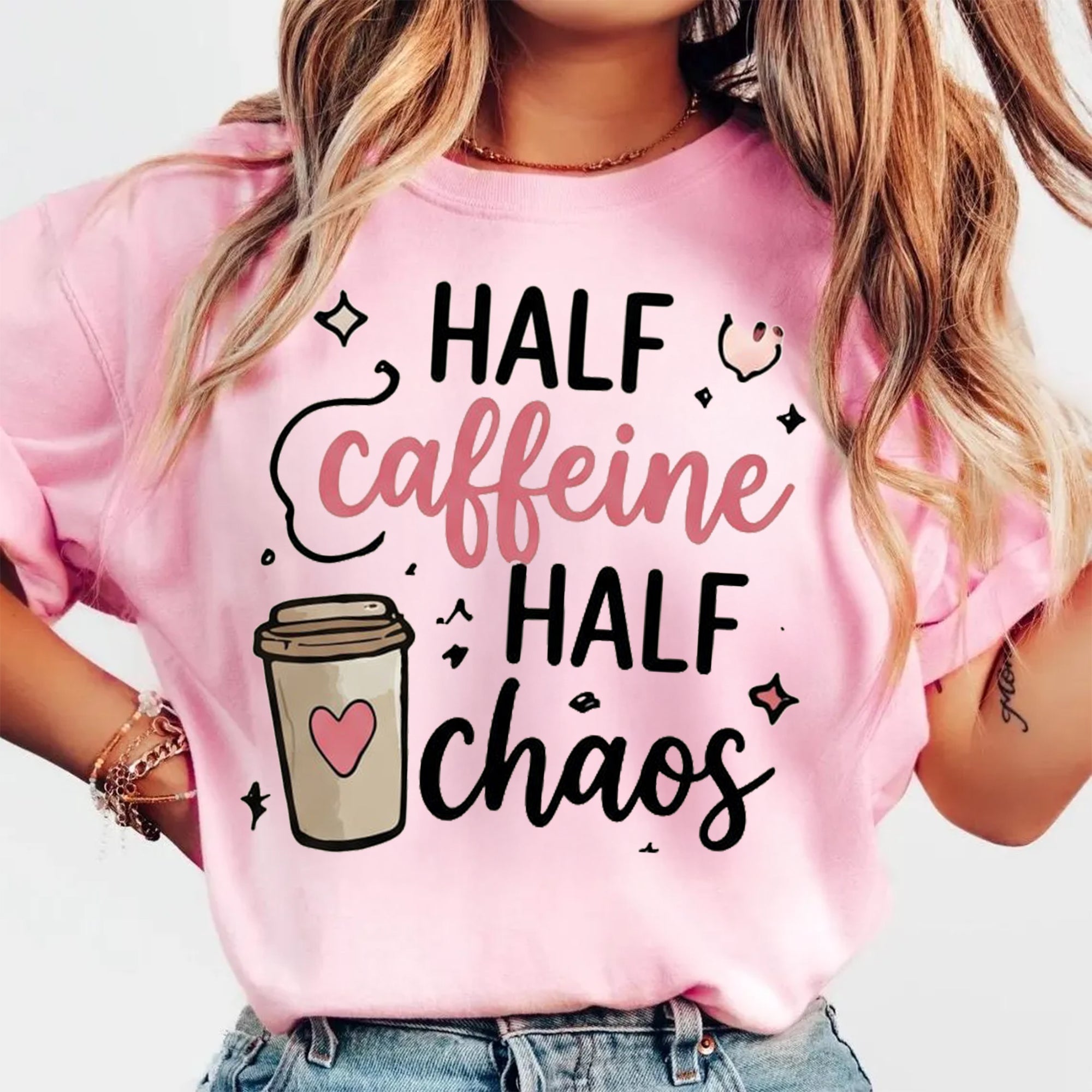 Half Caffeine Half Chaos Nurse Shirt, Funny Nurse Tee, RN Coffee Lover Shirt, Nurse Life Shirt, Nursing Student Gift, Cute Nurse Gift