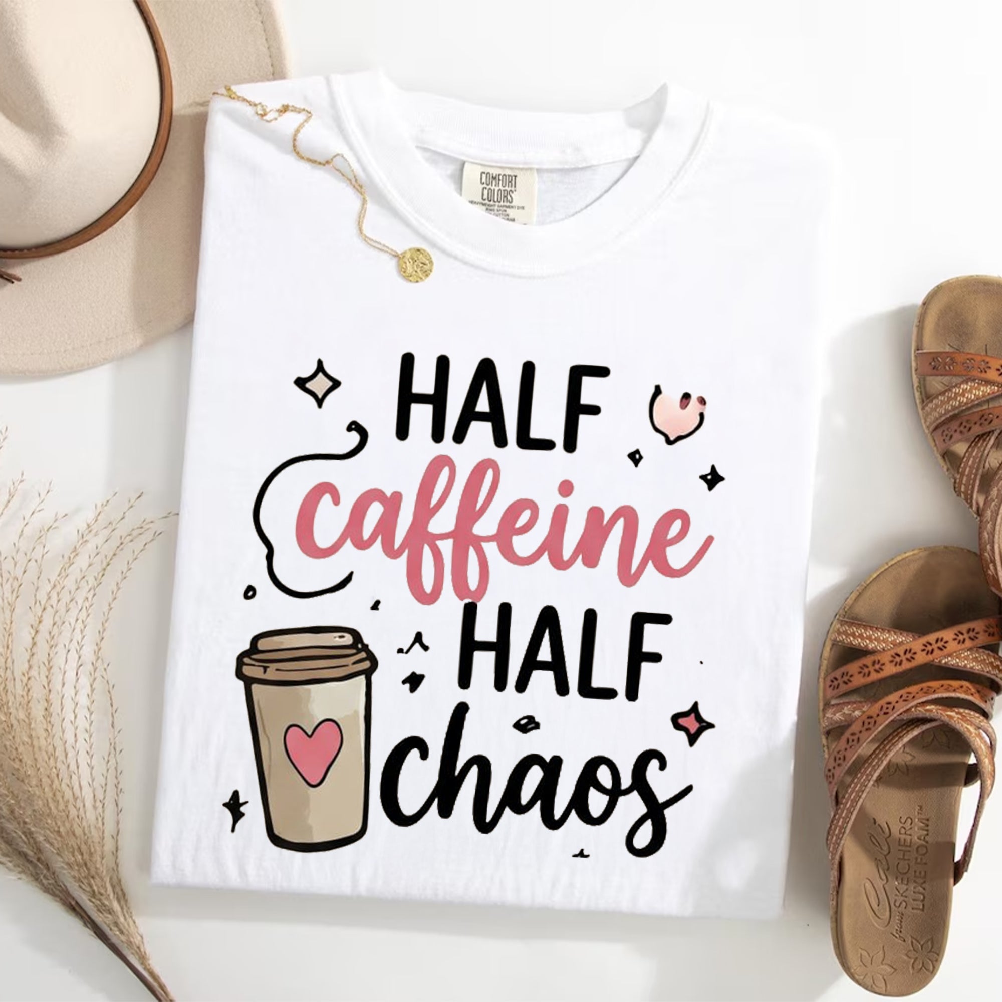 Half Caffeine Half Chaos Nurse Shirt, Funny Nurse Tee, RN Coffee Lover Shirt, Nurse Life Shirt, Nursing Student Gift, Cute Nurse Gift