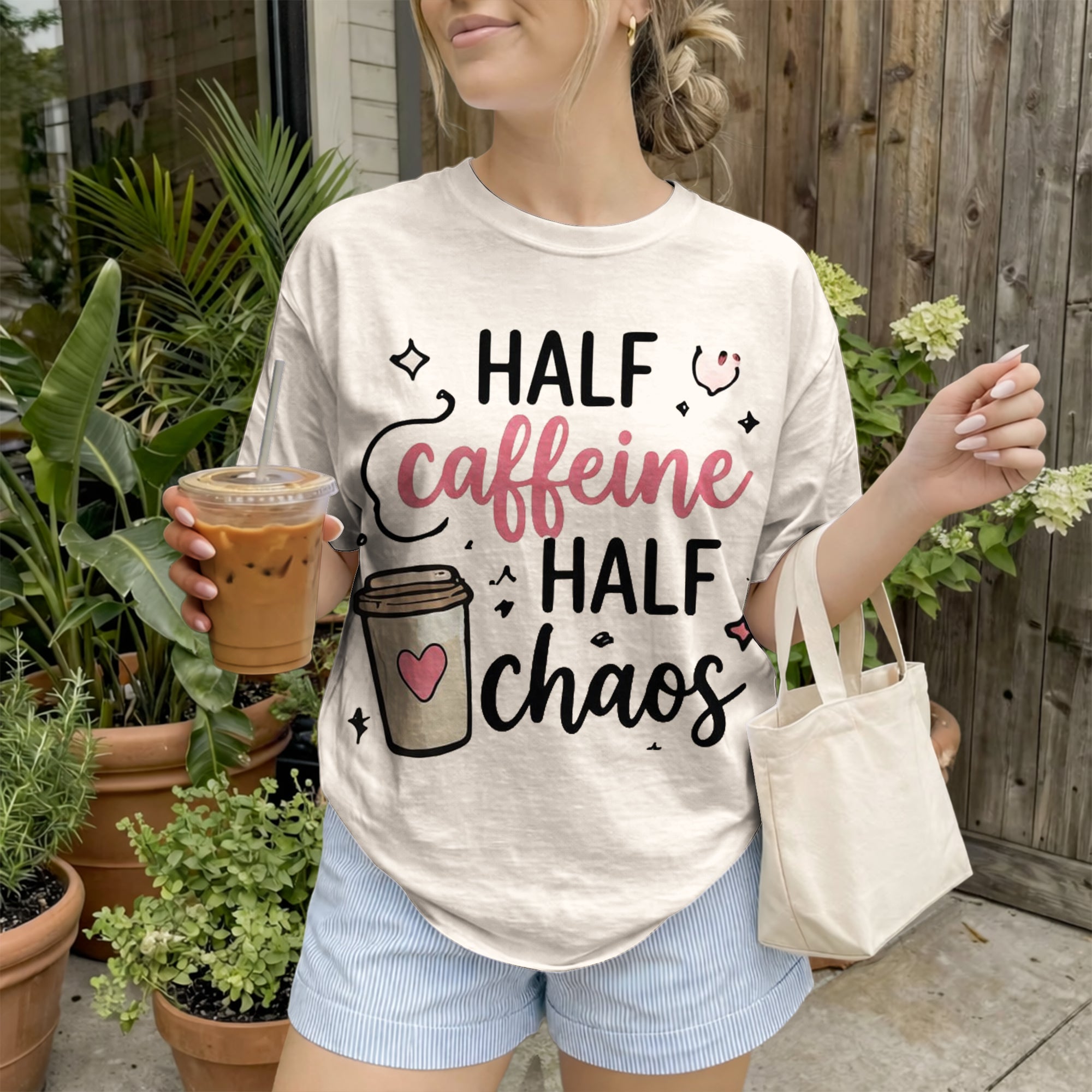 Half Caffeine Half Chaos Nurse Shirt, Funny Nurse Tee, RN Coffee Lover Shirt, Nurse Life Shirt, Nursing Student Gift, Cute Nurse Gift
