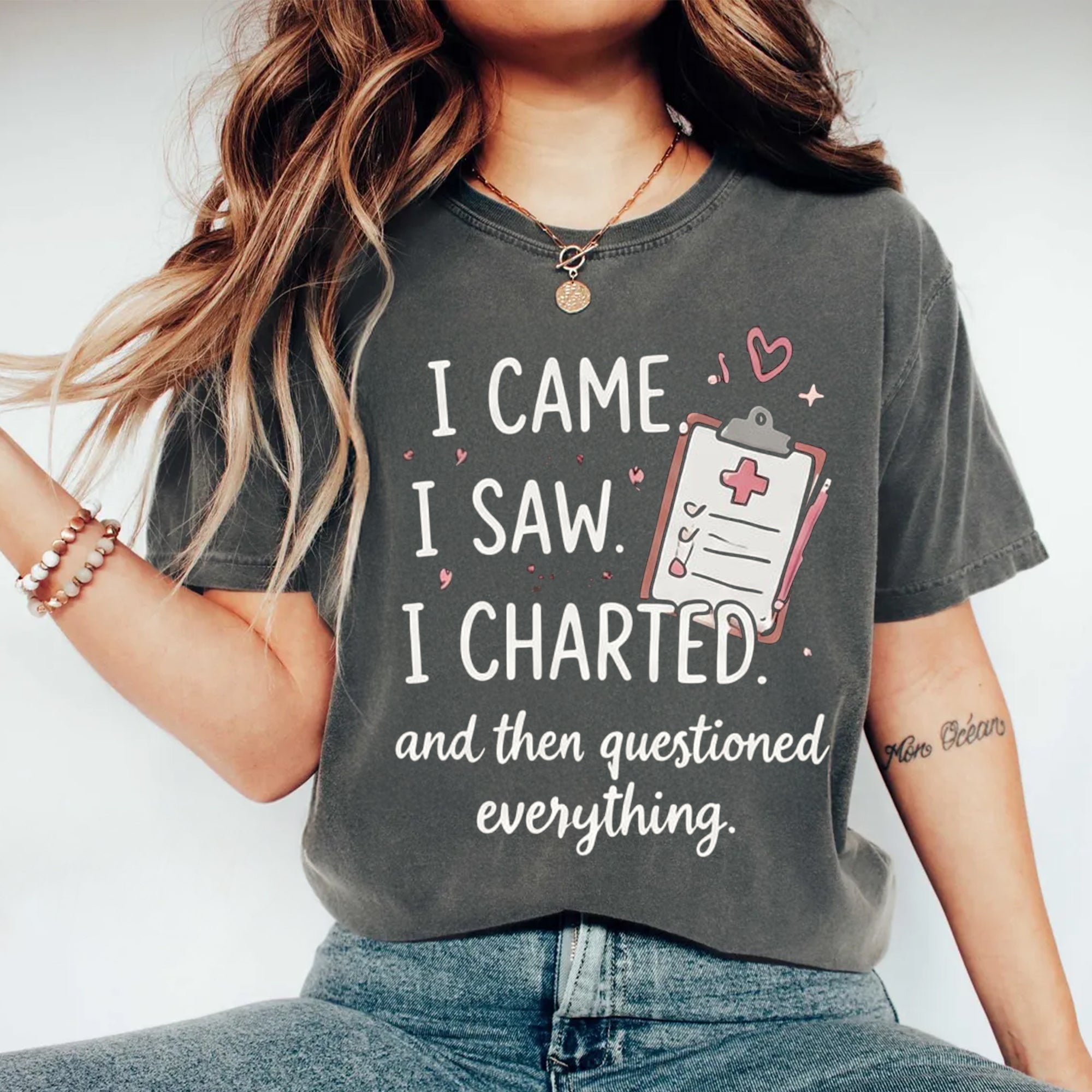 I Came I Saw I Charted Nurse Shirt, Funny Nurse Tee, RN Humor Shirt, Nurse Life Shirt, Nursing Student Gift, Cute Nurse Gift Idea