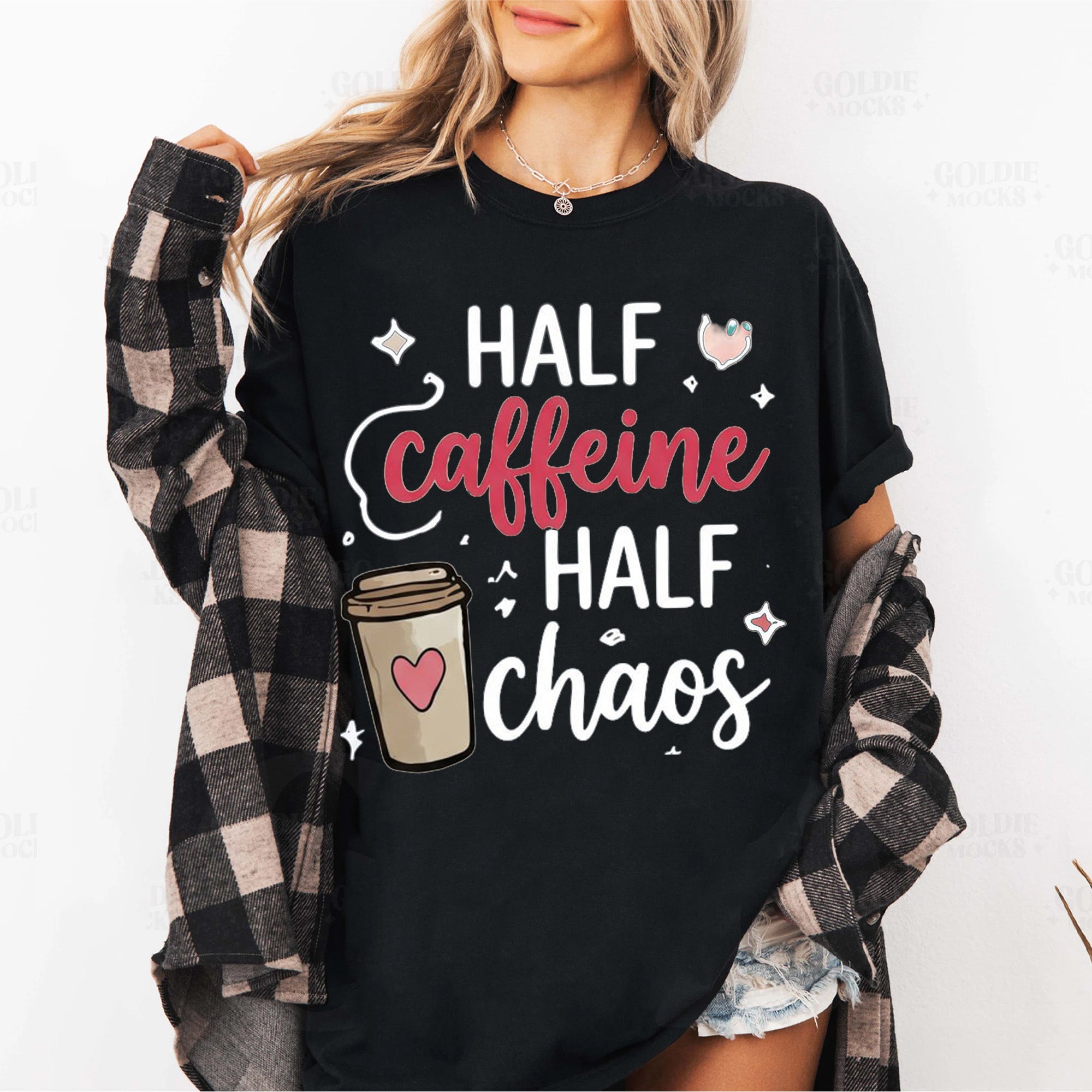 Half Caffeine Half Chaos Nurse Shirt, Funny Nurse Tee, RN Coffee Lover Shirt, Nurse Life Shirt, Nursing Student Gift, Cute Nurse Gift