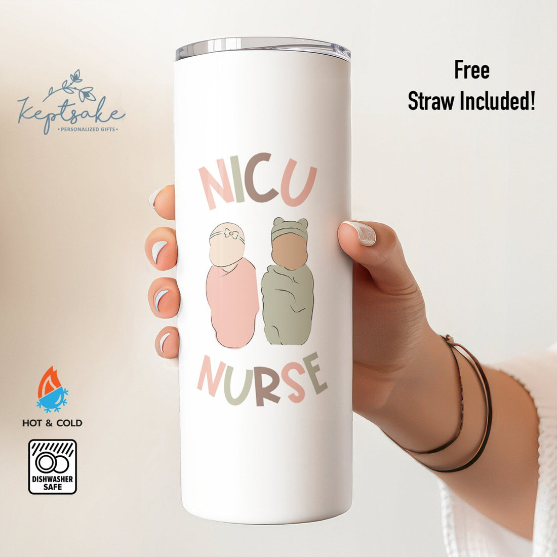 NICU Nurse Tumbler - Personalized NICU Nurse Gift - NICU Nurse Gift - Labor and Delivery Nurse Tumbler Gift with Straw