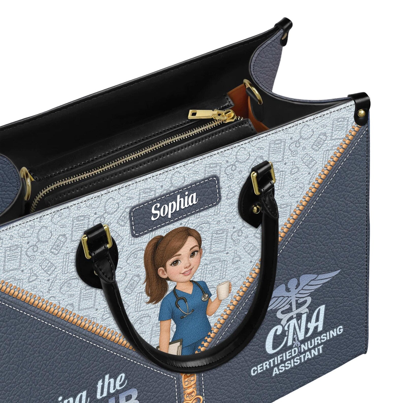 Custom Leather Handbag: Living the SCRUB Life – Personalized Nurse Handbag with Name, Medical Professional Gift, Christmas Gift for Nurses