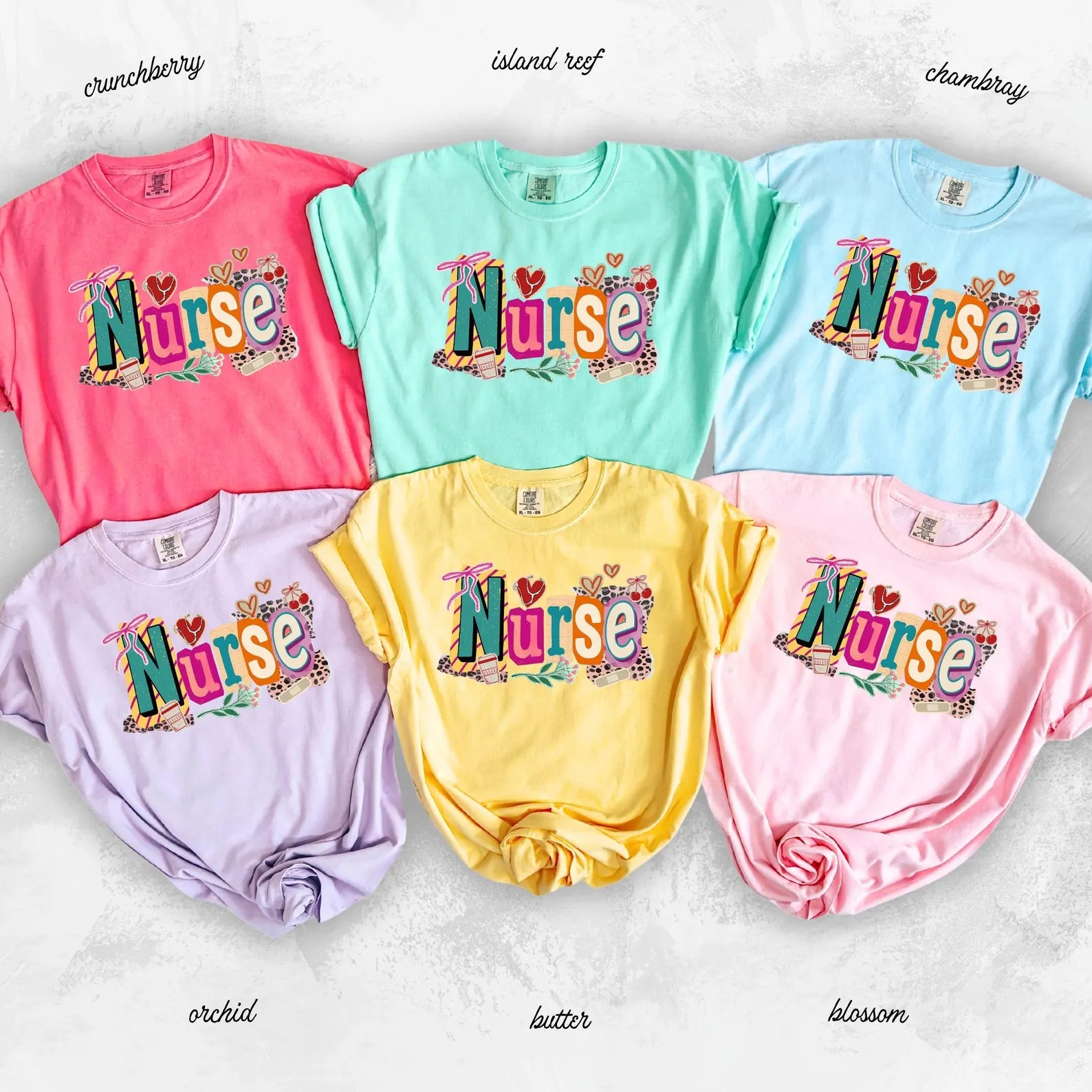 Nurse Shirt Retro Comfort colors Cute Nurse Tee Registered Nurse Shirt Nurse Gift for Women RN Nurse Tee Nurse Appreciation Shirt Colorful