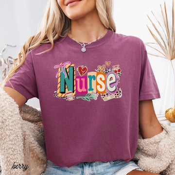 Nurse Shirt Retro Comfort colors Cute Nurse Tee Registered Nurse Shirt Nurse Gift for Women RN Nurse Tee Nurse Appreciation Shirt Colorful