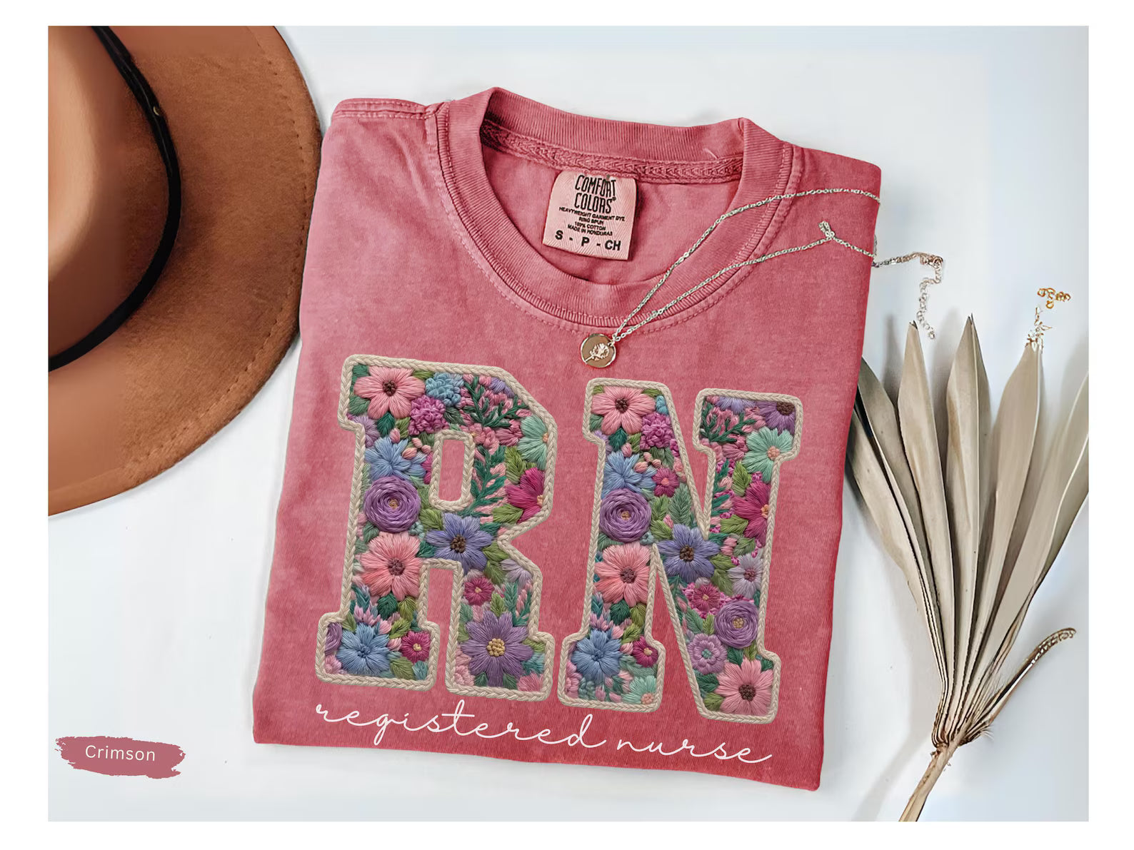 Registered Nurse Shirt, RN Shirt Faux Embroidery RN Tee, Gift for Nursing Grad, Comfort Colors Registered Nurse Tshirt Nurse Graduation Gift